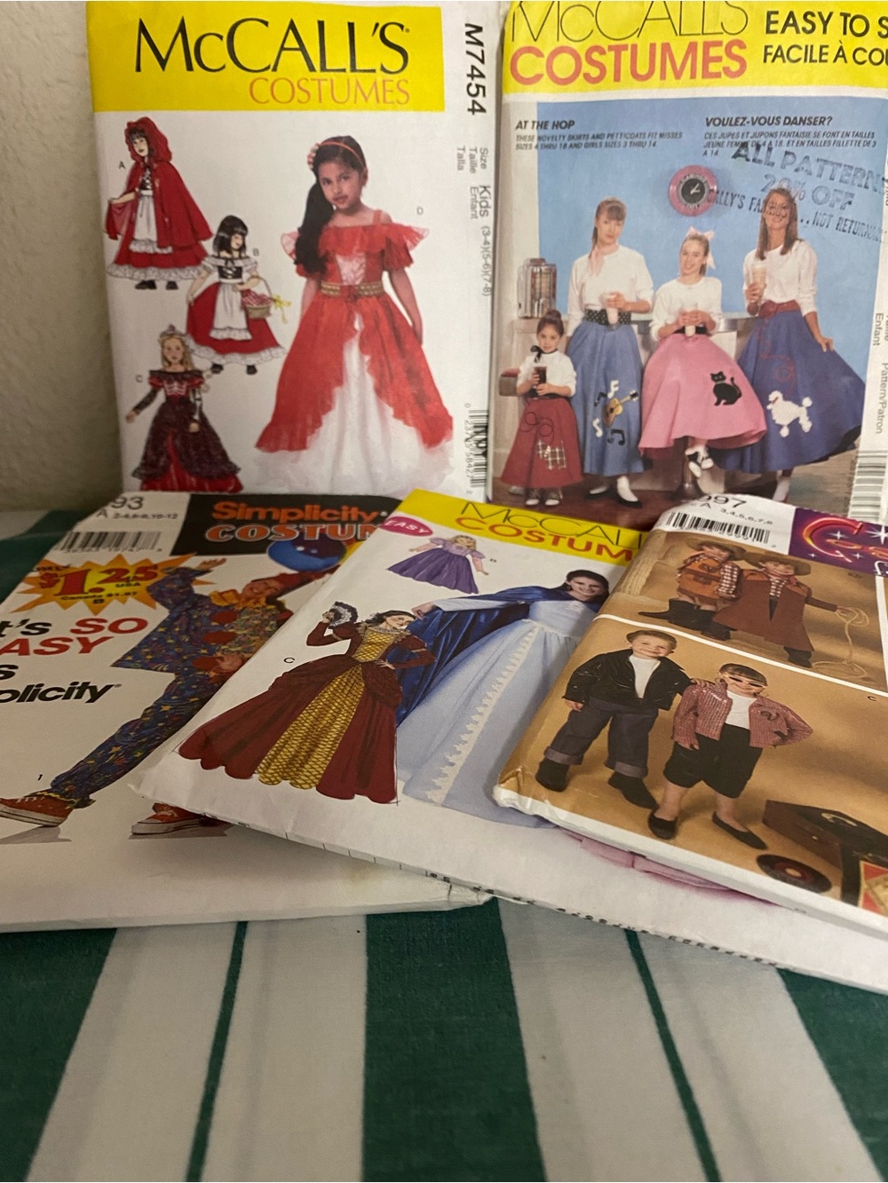 Simplicity Kids Costume Pattern Booklets - Red, Blue, Pink, White, Gold, Black